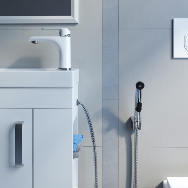 Смеситель для раковины с гигиеническим душем, IDDIS Calipso CALSB00i08, хром